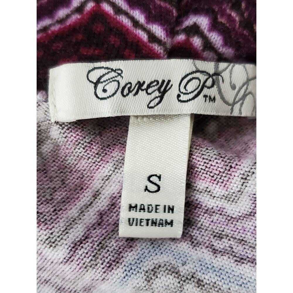 COREY P Women's Multicolor Cowl Neck Handkerchief Hemline Sweater Dress Sz S - Picture 8 of 10